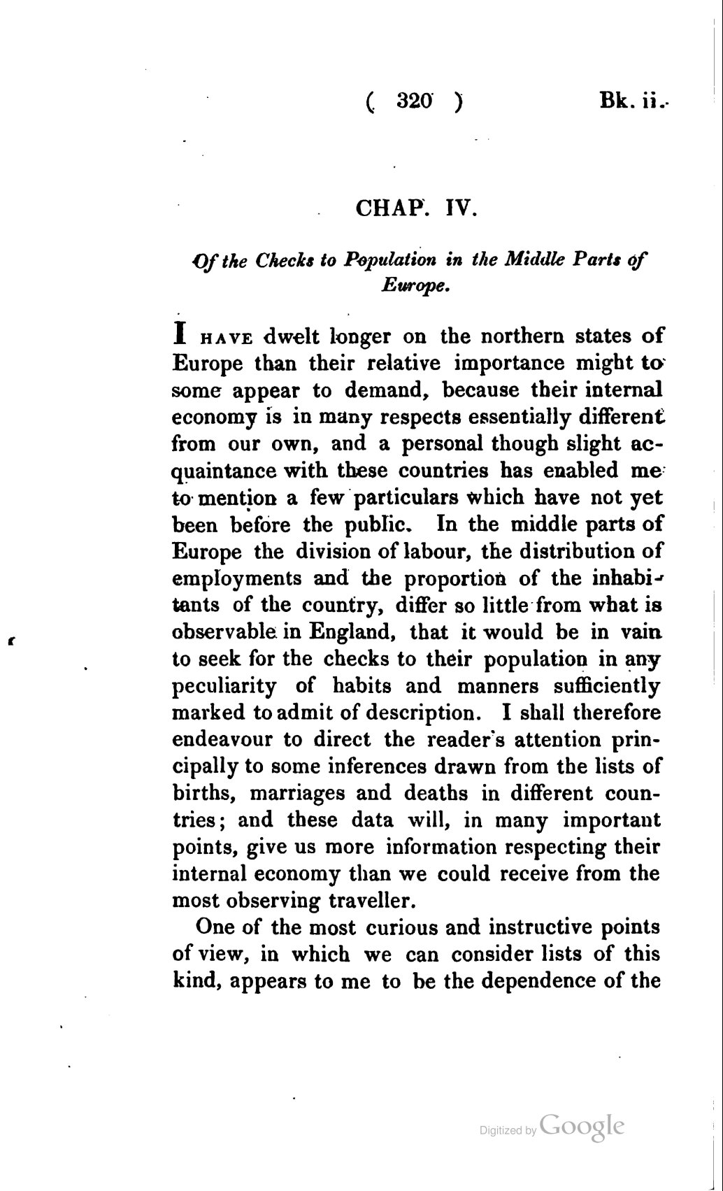 Malthus, Thomas. 1826. An essay on the principle of population; or