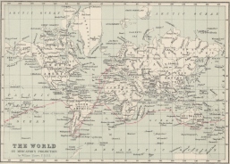 Map of the voyage from the 1890 edn of Voyage of the Beagle