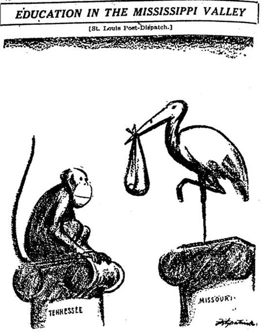 A cartoon of a monkey and a stork  