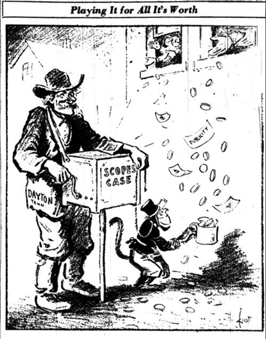 Cartoon of a person putting money into a box  