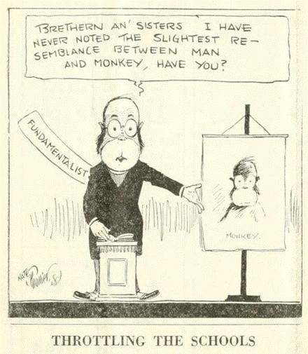 A cartoon of a monkey standing next to a poster  