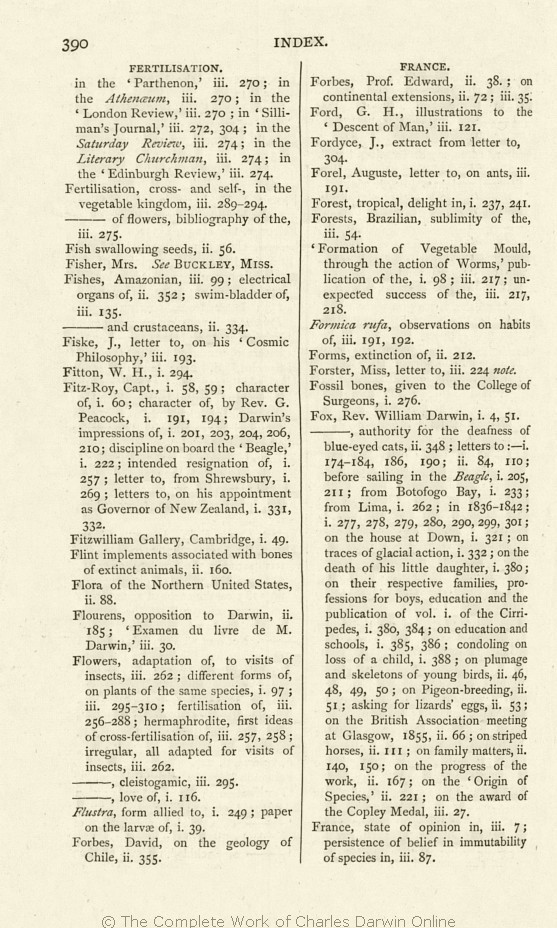 Darwin, Francis ed. 1887. The life and letters of Charles Darwin 